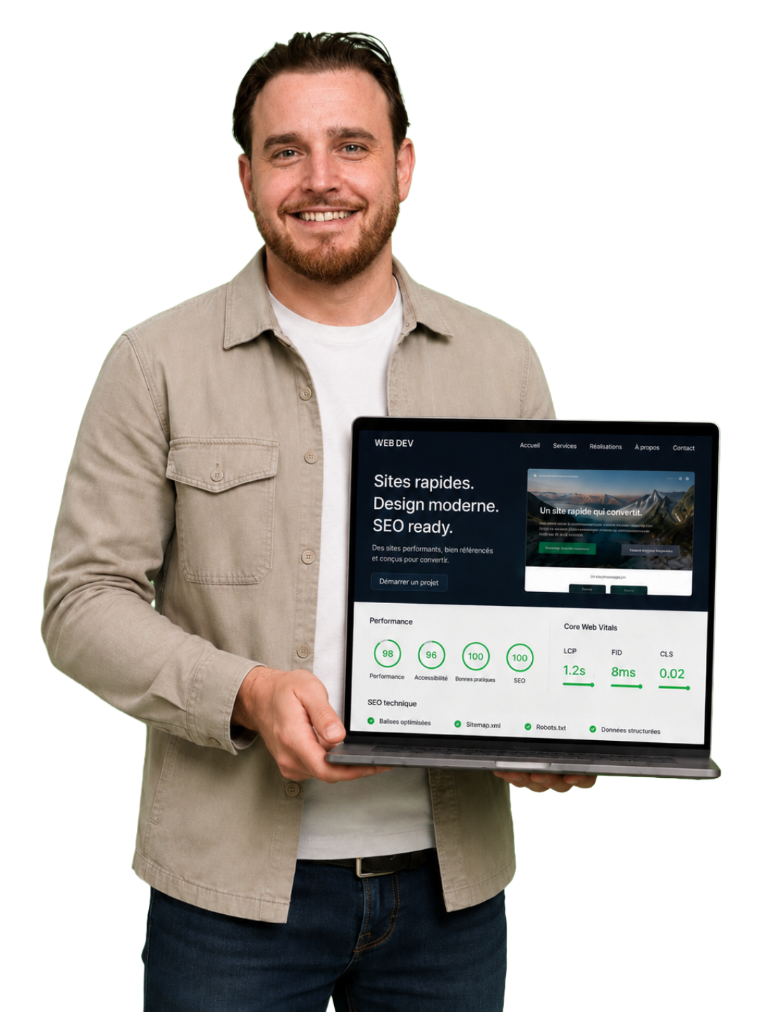 Developpeur web en contexte de creation de site