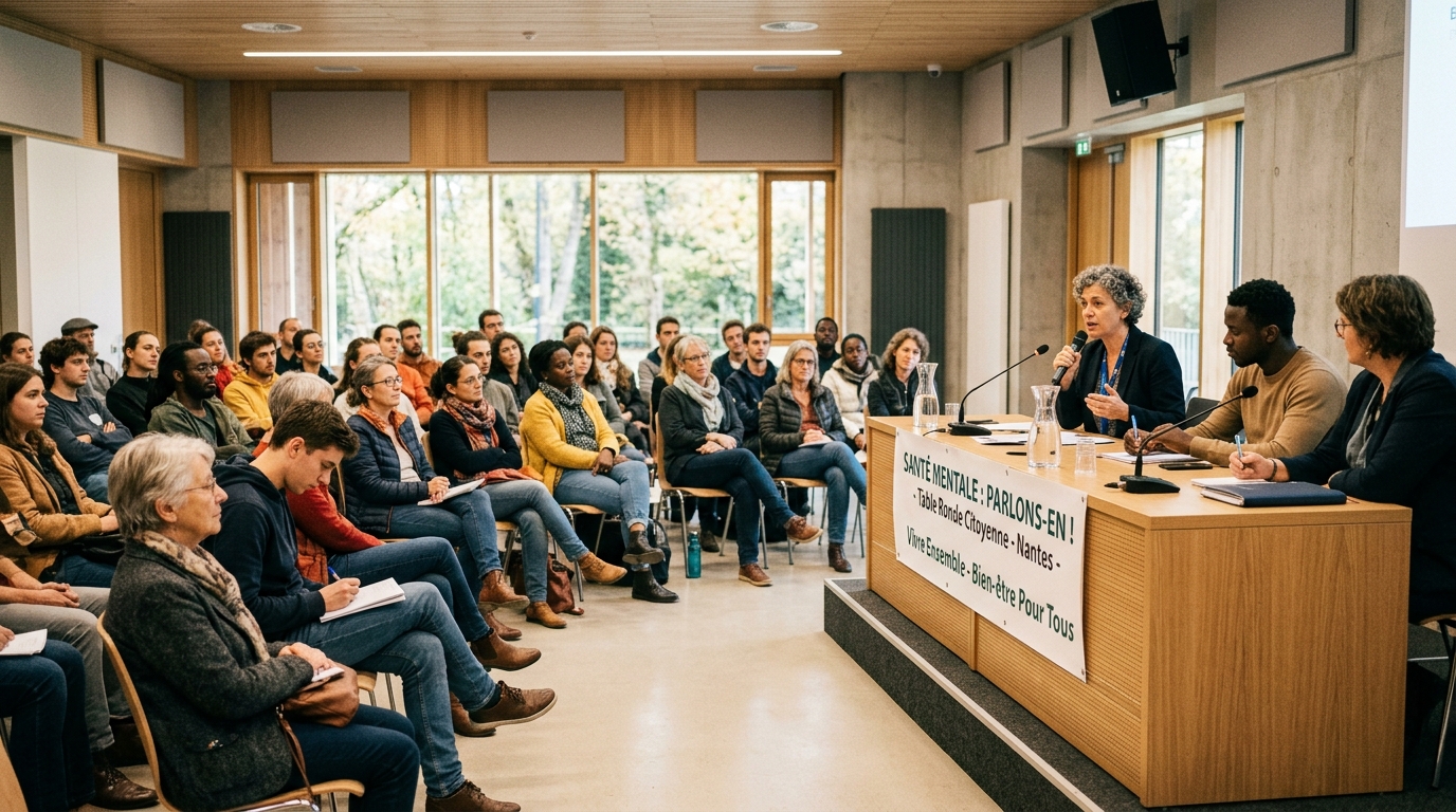 deux représentants du département organisent une table ronde près de nantes pour discuter des enjeux et solutions liés à la santé mentale.