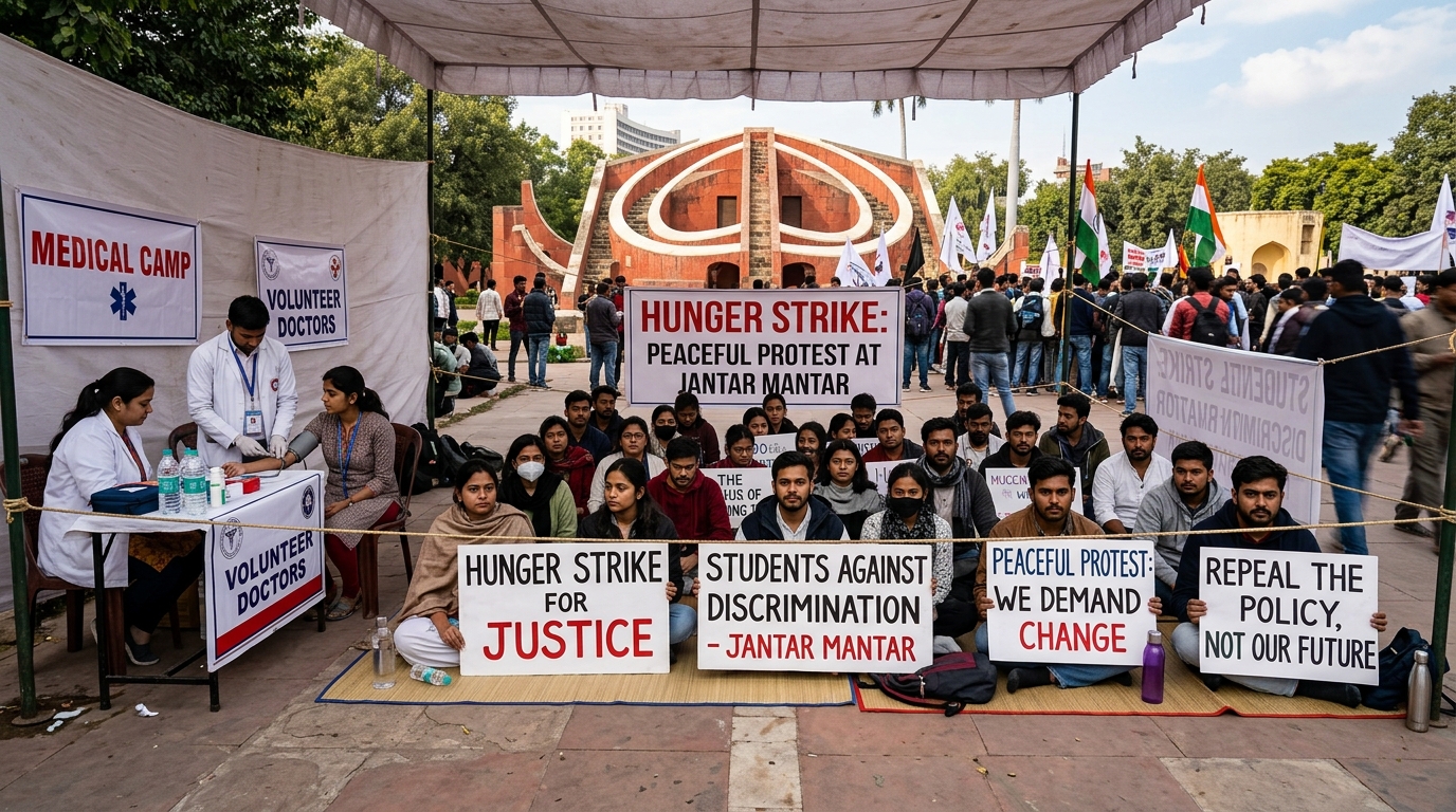 en inde, les étudiants soutenant l'écologiste sonam wangchuk déclenchent une grève de la faim pour dénoncer la corruption et promouvoir la justice écologique.