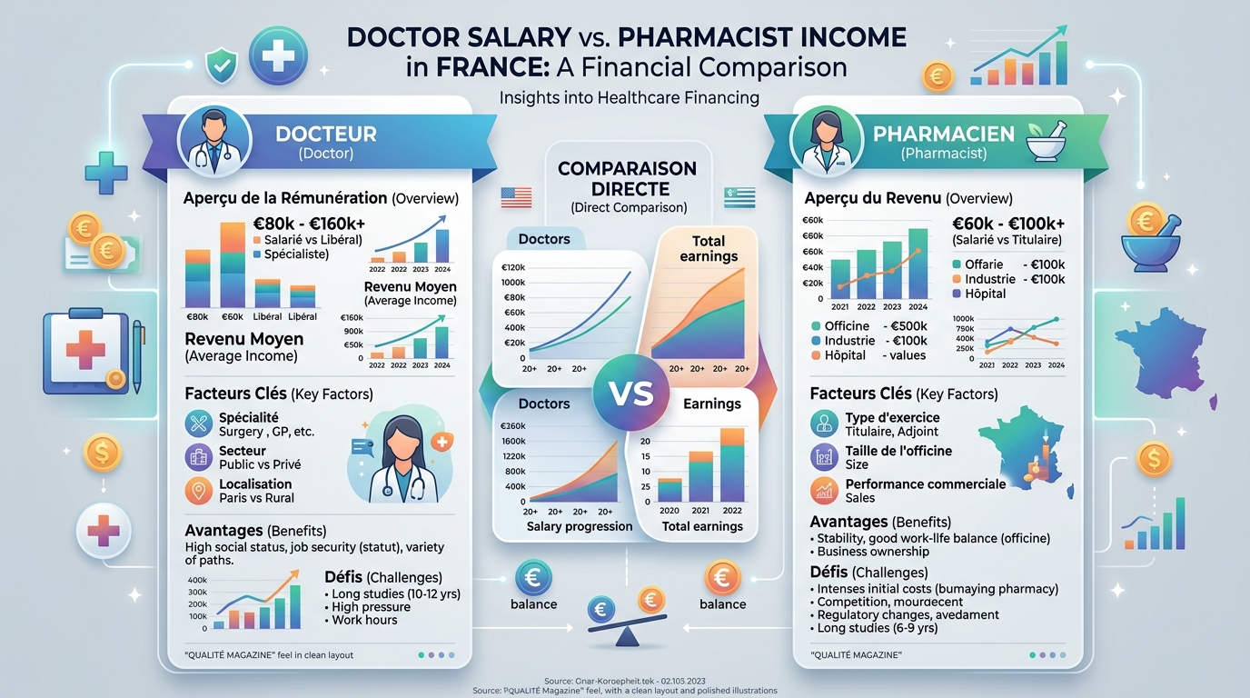 découvrez une comparaison détaillée des revenus entre médecins et pharmaciens pour savoir qui gagne le mieux.